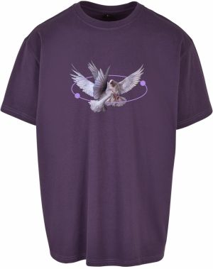 Mister Tee Tričko 'Vive la Liberte'  svetlofialová / tmavofialová / karmínovo červená / biela