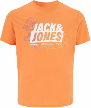 Jack & Jones Plus Tričko  oranžová / biela