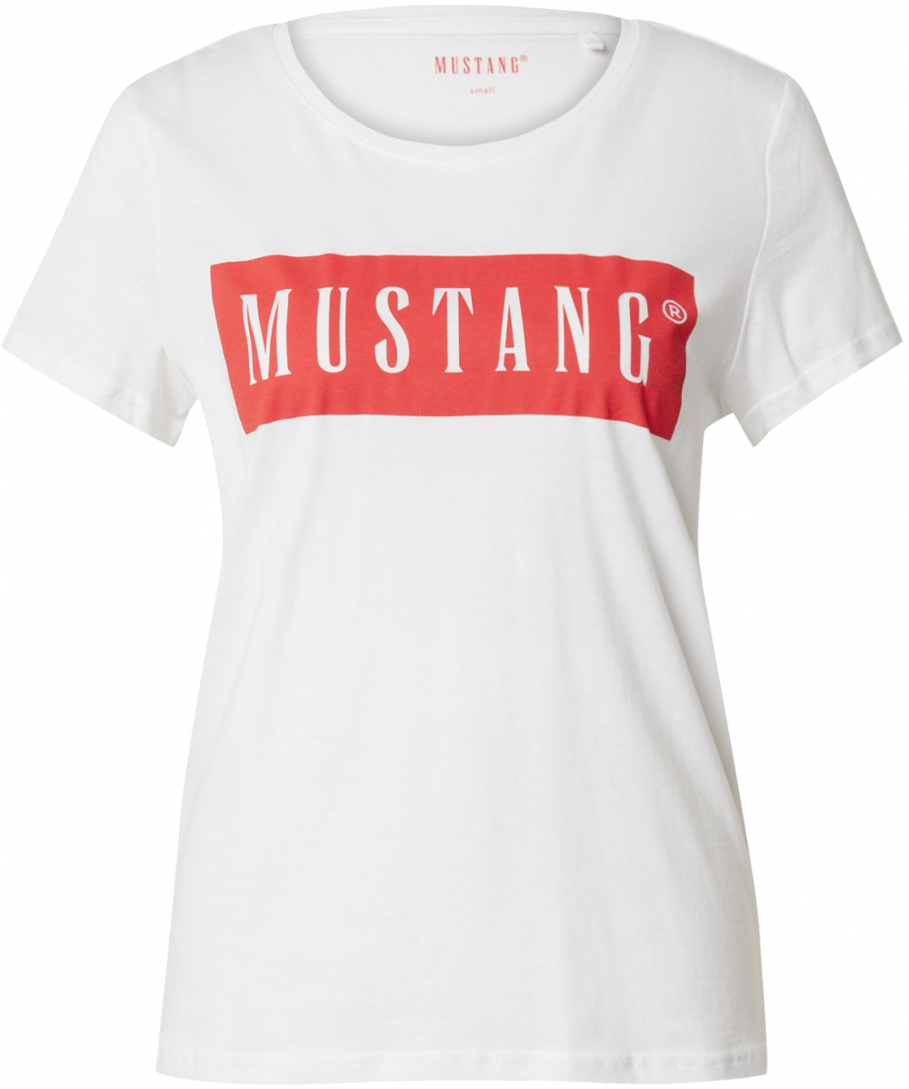 MUSTANG Tričko 'ALMA'  krvavo červená / biela