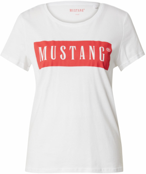 MUSTANG Tričko 'ALMA'  krvavo červená / biela