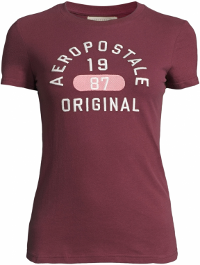 AÉROPOSTALE Tričko 'JUL'  ružová / burgundská / biela