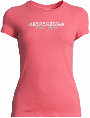 AÉROPOSTALE Tričko  svetloružová / strieborná / biela