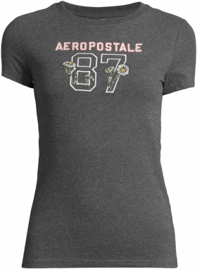 AÉROPOSTALE Tričko  žltá / tmavosivá / ružová / biela