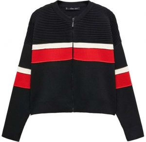 MANGO Kardigán 'Bizcoxit'  červená / čierna / biela
