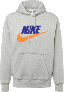 Nike Sportswear Mikina 'CLUB'  indigo / sivá melírovaná / oranžová