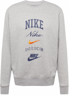 Nike Sportswear Mikina 'Club'  námornícka modrá / sivá melírovaná / oranžová