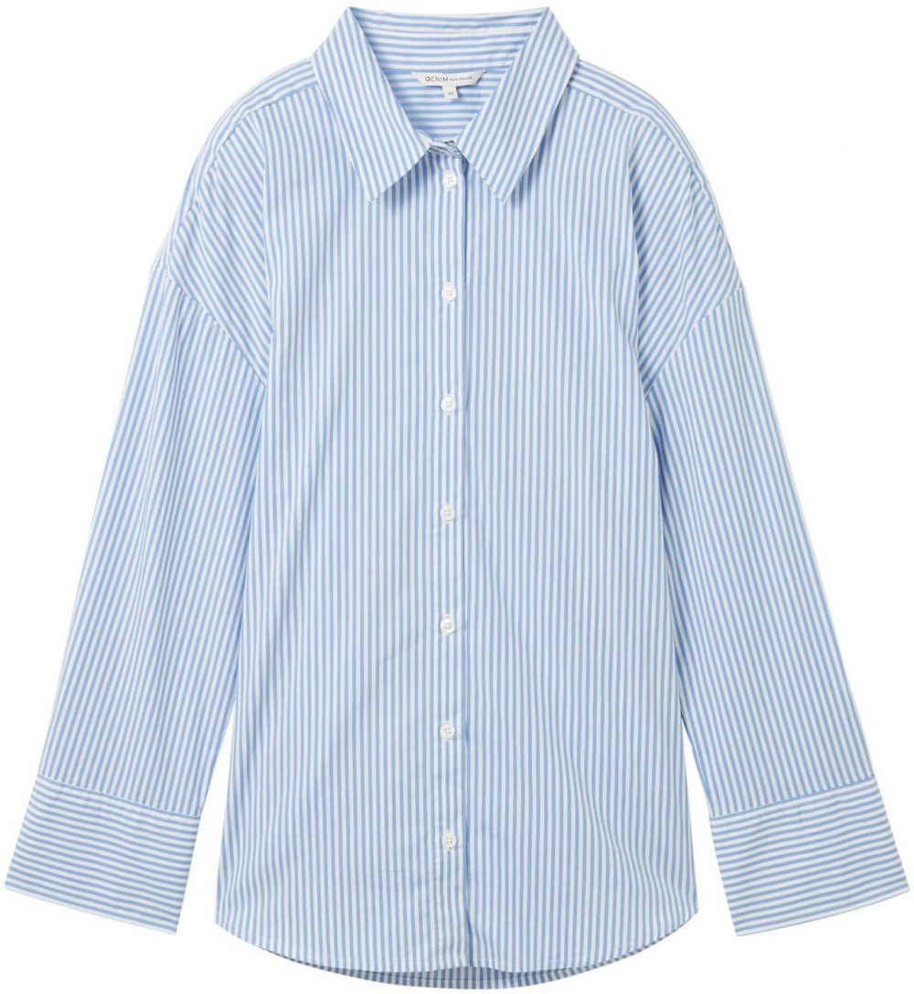 TOM TAILOR DENIM Blúzka  svetlomodrá / biela
