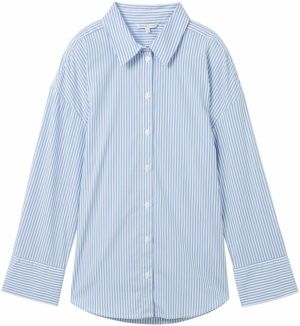 TOM TAILOR DENIM Blúzka  svetlomodrá / biela