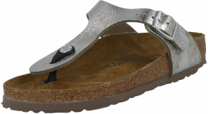 BIRKENSTOCK Šľapky 'Gizeh'  čierna / strieborná