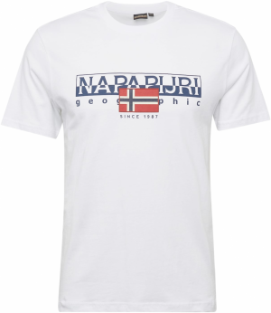 NAPAPIJRI Tričko 'S-Aylmer'  krémová / námornícka modrá / brusnicová / biela