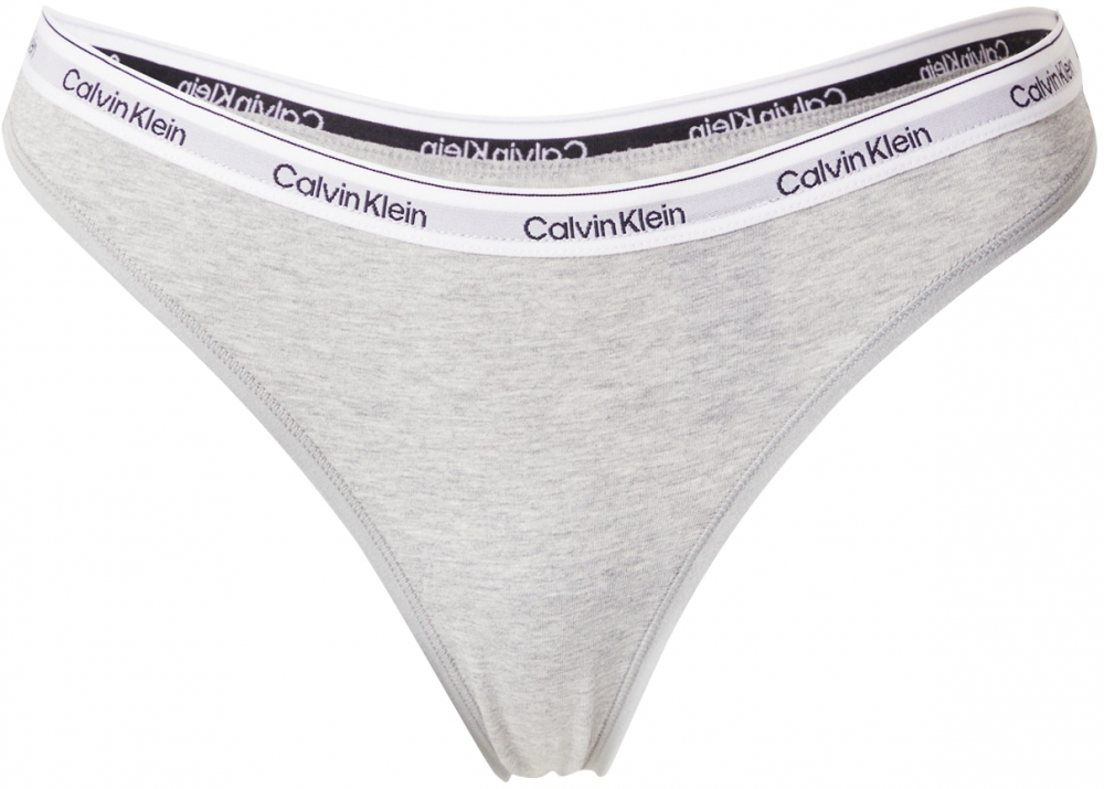 Calvin Klein Underwear Tangá  sivá melírovaná / čierna / biela