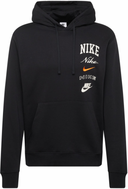 Nike Sportswear Mikina 'Club'  oranžová / čierna / biela