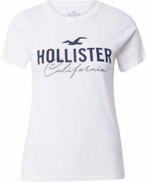 HOLLISTER Tričko  námornícka modrá / biela