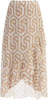 faina Sukňa  žltohnedá / prírodná biela