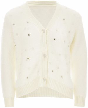 swirly Kardigán  priehľadná / biela / perlovo biela