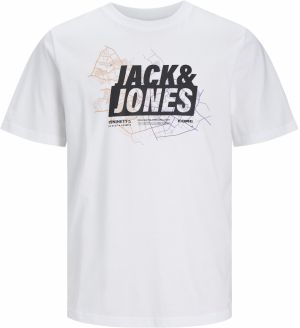 JACK & JONES Tričko 'MAP'  fialová / oranžová / čierna / biela