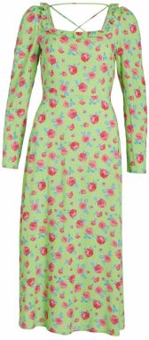 VILA Šaty 'ROSEY'  modrá / limetová / ružová / ružová