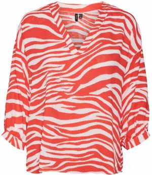 VERO MODA Blúzka 'Seba'  béžová / oranžovo červená