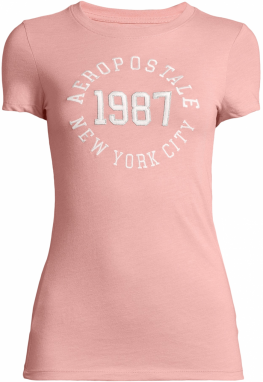 AÉROPOSTALE Tričko 'JKI 1987'  ružová / biela
