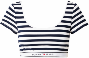 Tommy Jeans Tričko  námornícka modrá / biela