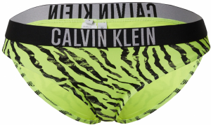 Calvin Klein Swimwear Bikinové nohavičky 'Intense Power'  sivá / kiwi / čierna