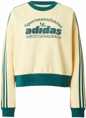 ADIDAS ORIGINALS Mikina  svetložltá / tmavozelená