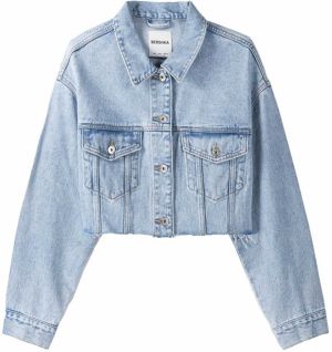 Bershka Prechodná bunda  modrá denim