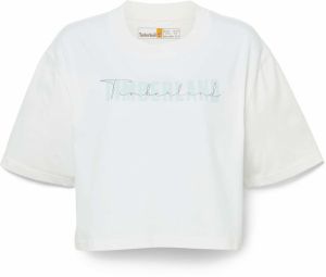 TIMBERLAND Tričko 'Cropped'  pastelovo modrá / čierna / biela