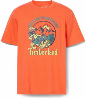 TIMBERLAND Tričko 'Hike Out'  modrá / žltá / oranžová / čierna