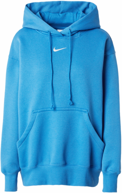 Nike Sportswear Mikina 'Phoenix Fleece'  neónovo modrá / biela
