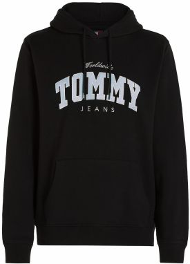 Tommy Jeans Mikina  čierna / biela