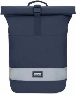 OAK25 Batoh 'Everyday Rolltop'  tmavomodrá / striebornosivá / biela