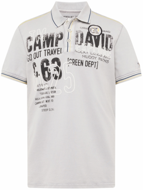 CAMP DAVID Tričko  svetlosivá / čierna / biela