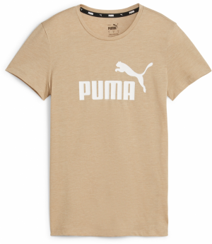 PUMA Funkčné tričko 'Essentials Heather'  svetlohnedá / biela