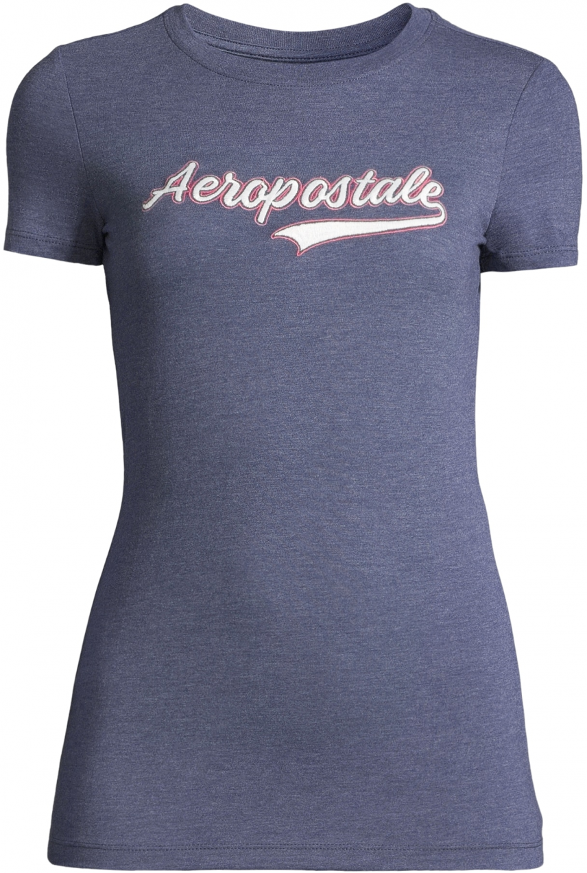 AÉROPOSTALE Tričko 'JKI SCRIPT'  námornícka modrá / ružová / biela