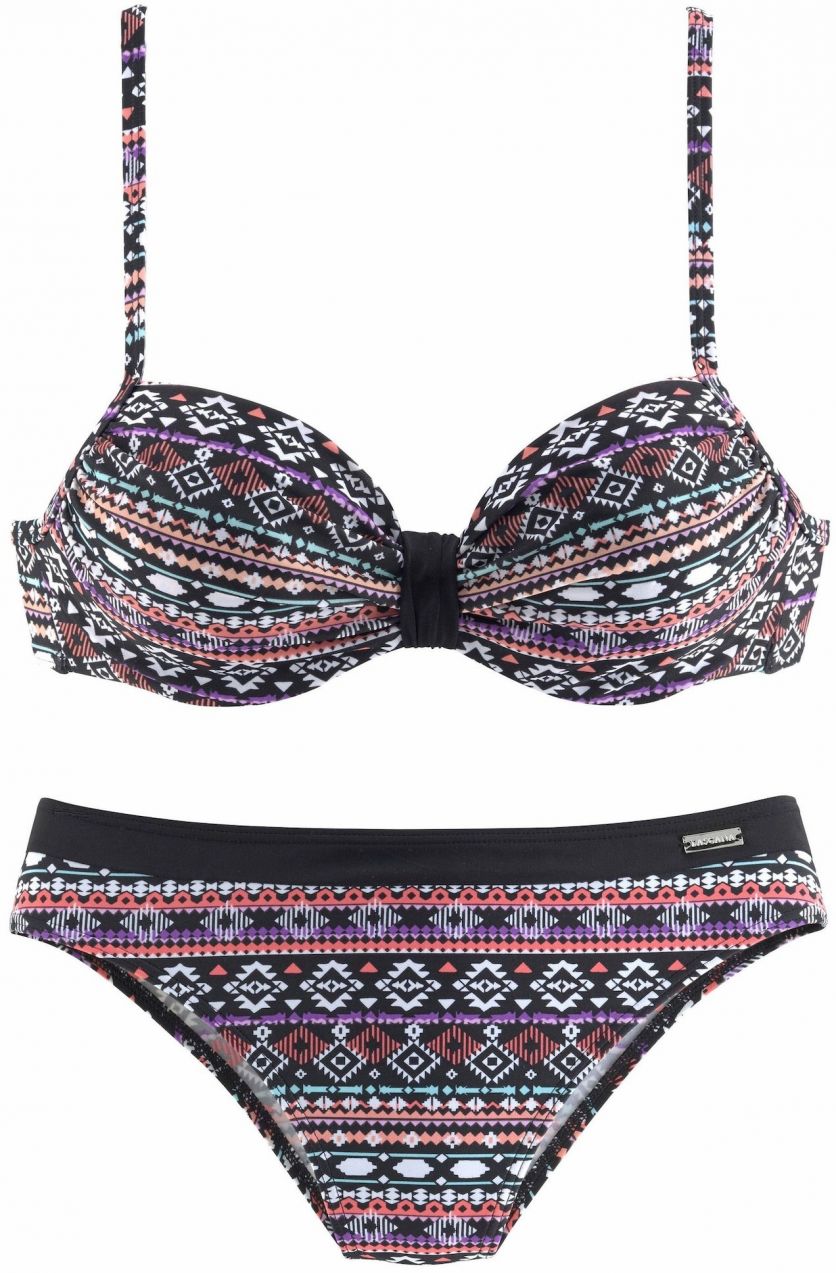 LASCANA Bikiny  námornícka modrá / fialová / pastelovo červená / biela