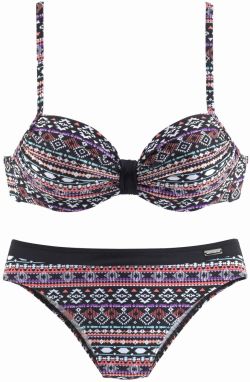 LASCANA Bikiny  námornícka modrá / fialová / pastelovo červená / biela
