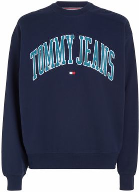 Tommy Jeans Mikina  námornícka modrá / modrozelená / jasne červená / biela
