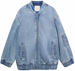 MANGO Prechodná bunda 'Bombon'  modrá denim