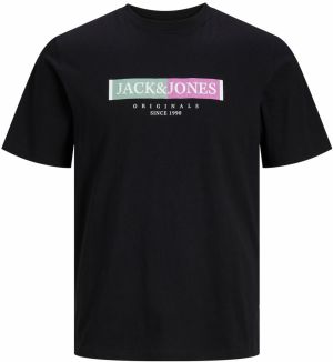 JACK & JONES Tričko 'LAFAYETTE'  zelená / fialová / čierna / biela
