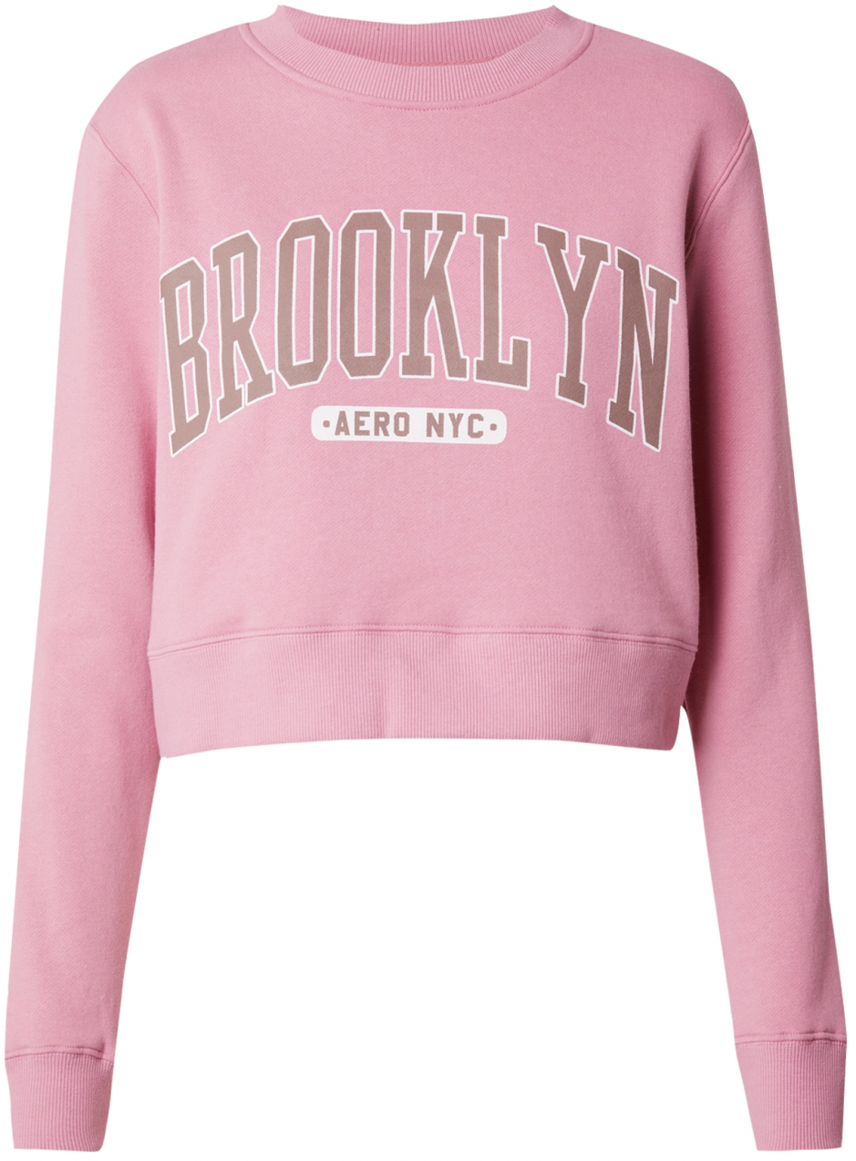 AÉROPOSTALE Mikina 'BROOKLYN'  olivová / svetlofialová / biela