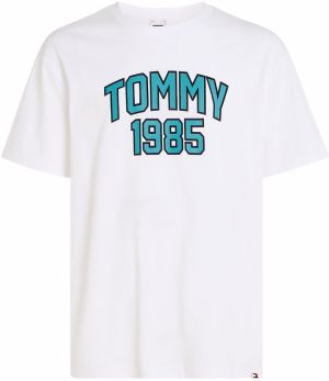 Tommy Jeans Tričko  modrozelená / čierna / biela