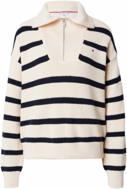 TOMMY HILFIGER Sveter  tmavomodrá / prírodná biela