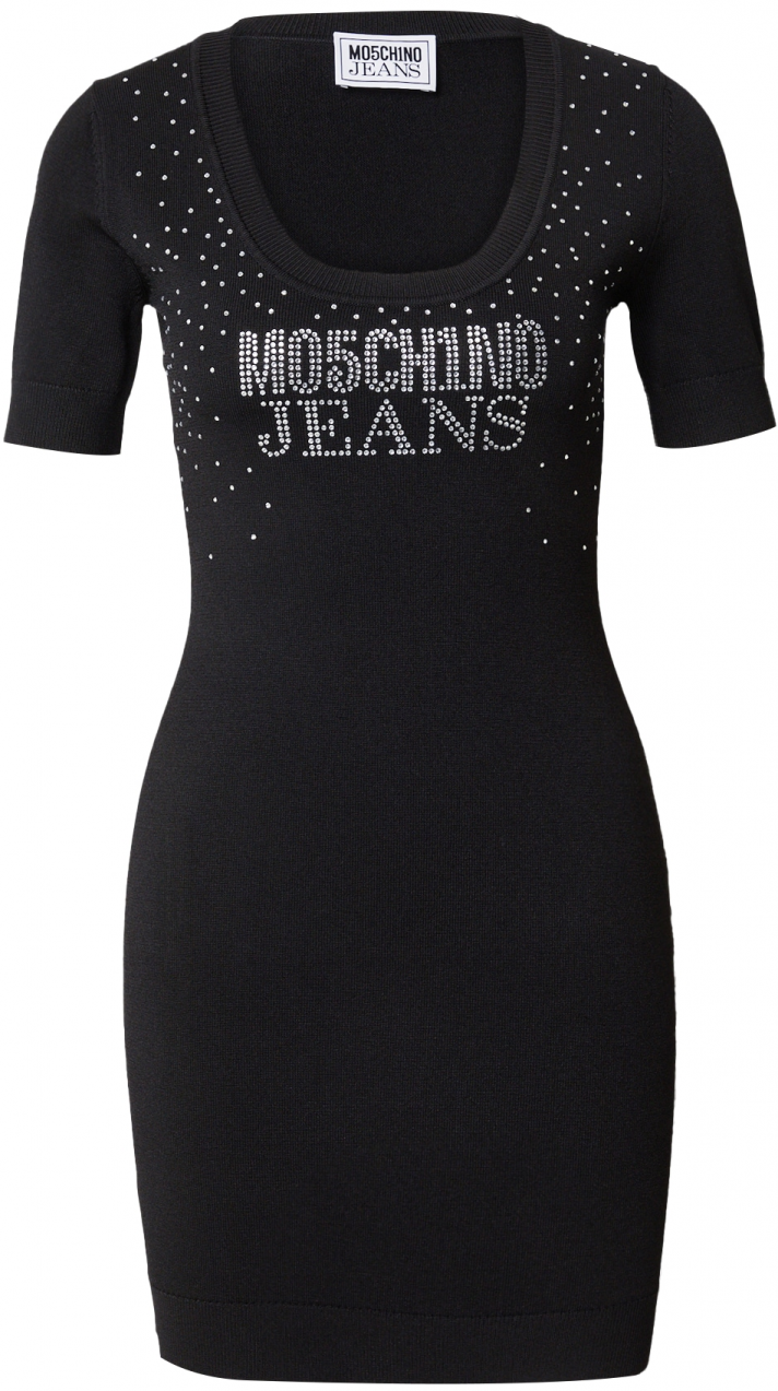 Moschino Jeans Pletené šaty  čierna / priehľadná