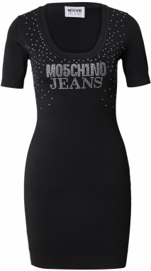 Moschino Jeans Pletené šaty  čierna / priehľadná