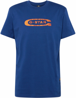 G-Star RAW Tričko  kráľovská modrá / oranžová