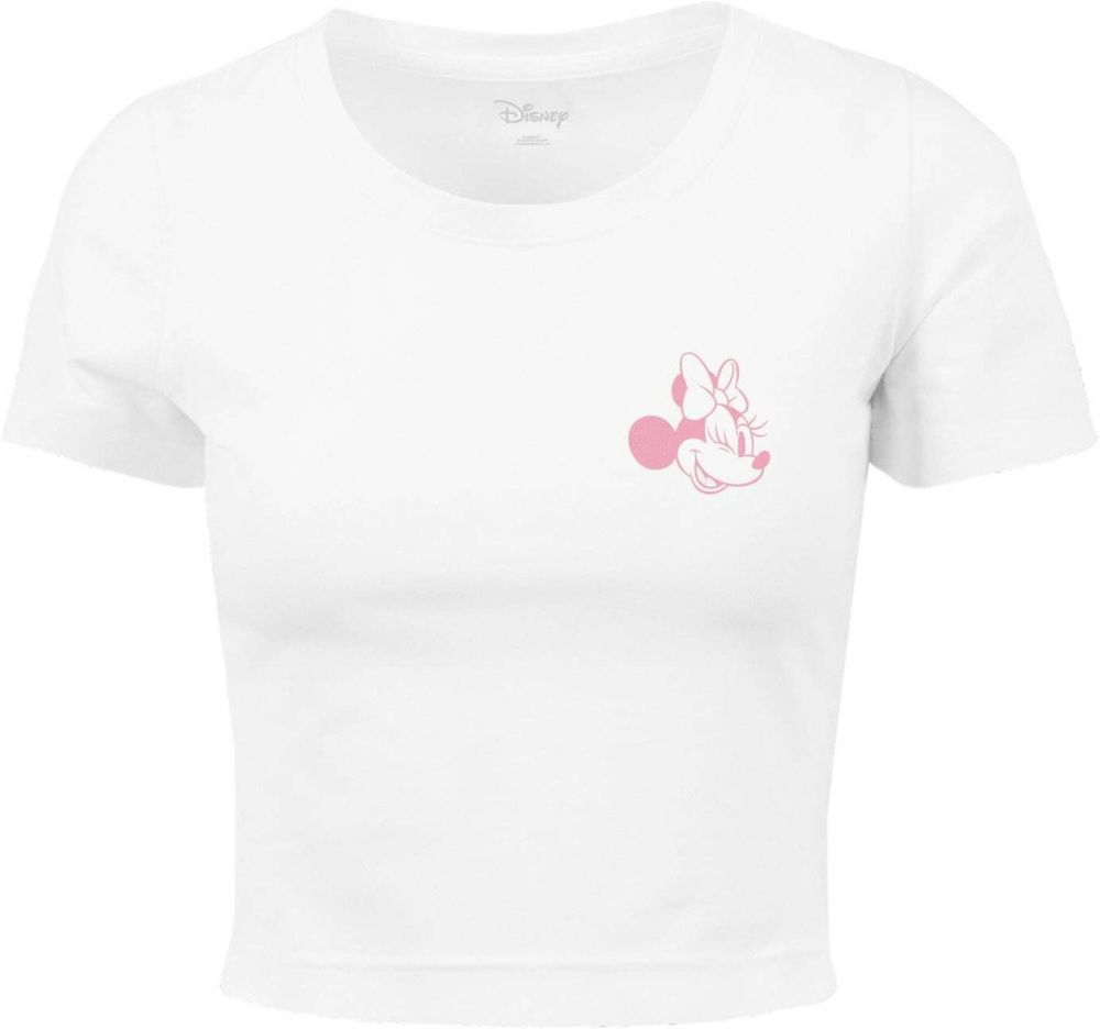 Merchcode Tričko 'Minnie Mouse Wink'  fuksia / biela