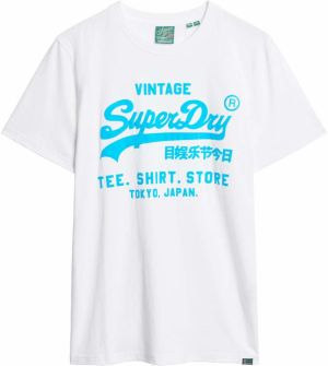 Superdry Tričko  neónovo modrá / biela