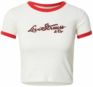 LEVI'S ® Tričko 'Graphic Ringer Mini Tee'  svetločervená / tmavočervená / šedobiela