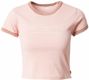 LEVI'S ® Tričko 'Graphic Ringer Mini Tee'  pastelovo ružová / hrdzavo červená / biela